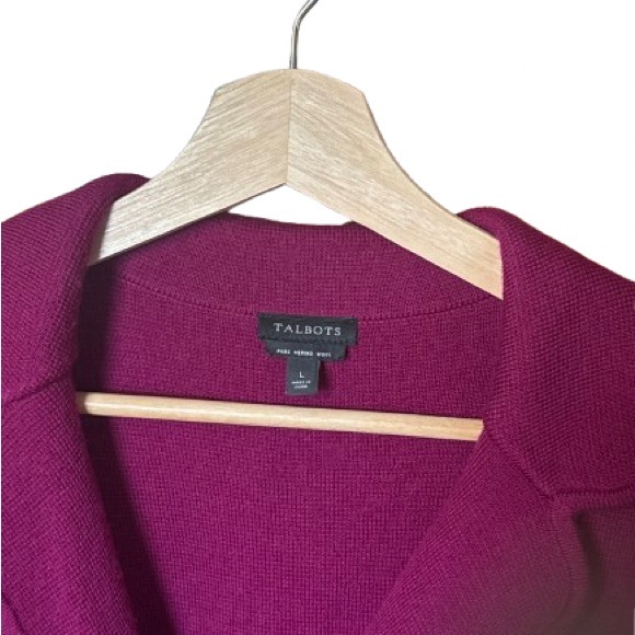 Talbots Women's Vibrant  Berry Cardigan sweater blazer Large - Picture 5 of 10